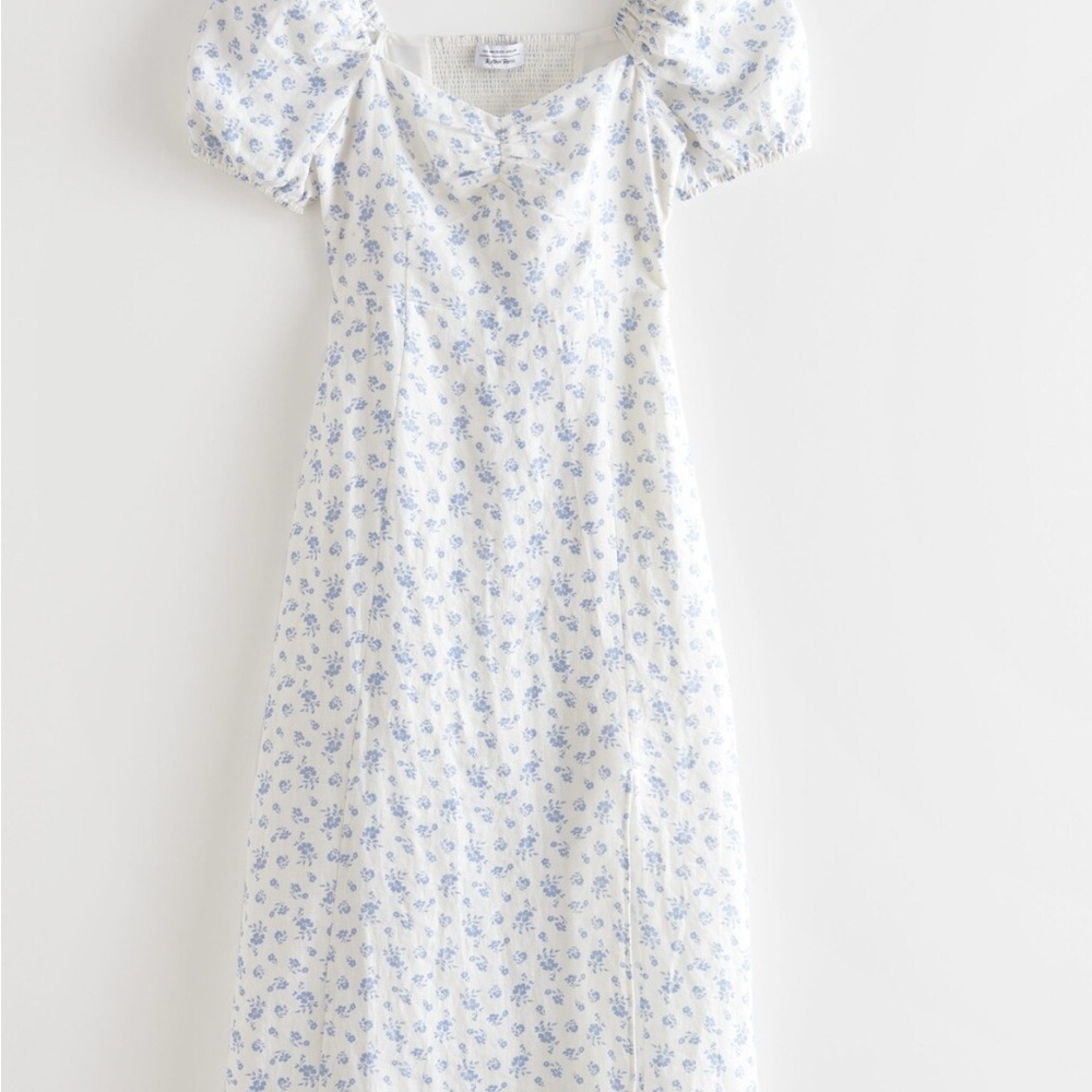 & other stories Floral Blue Puff Sleeve Dress